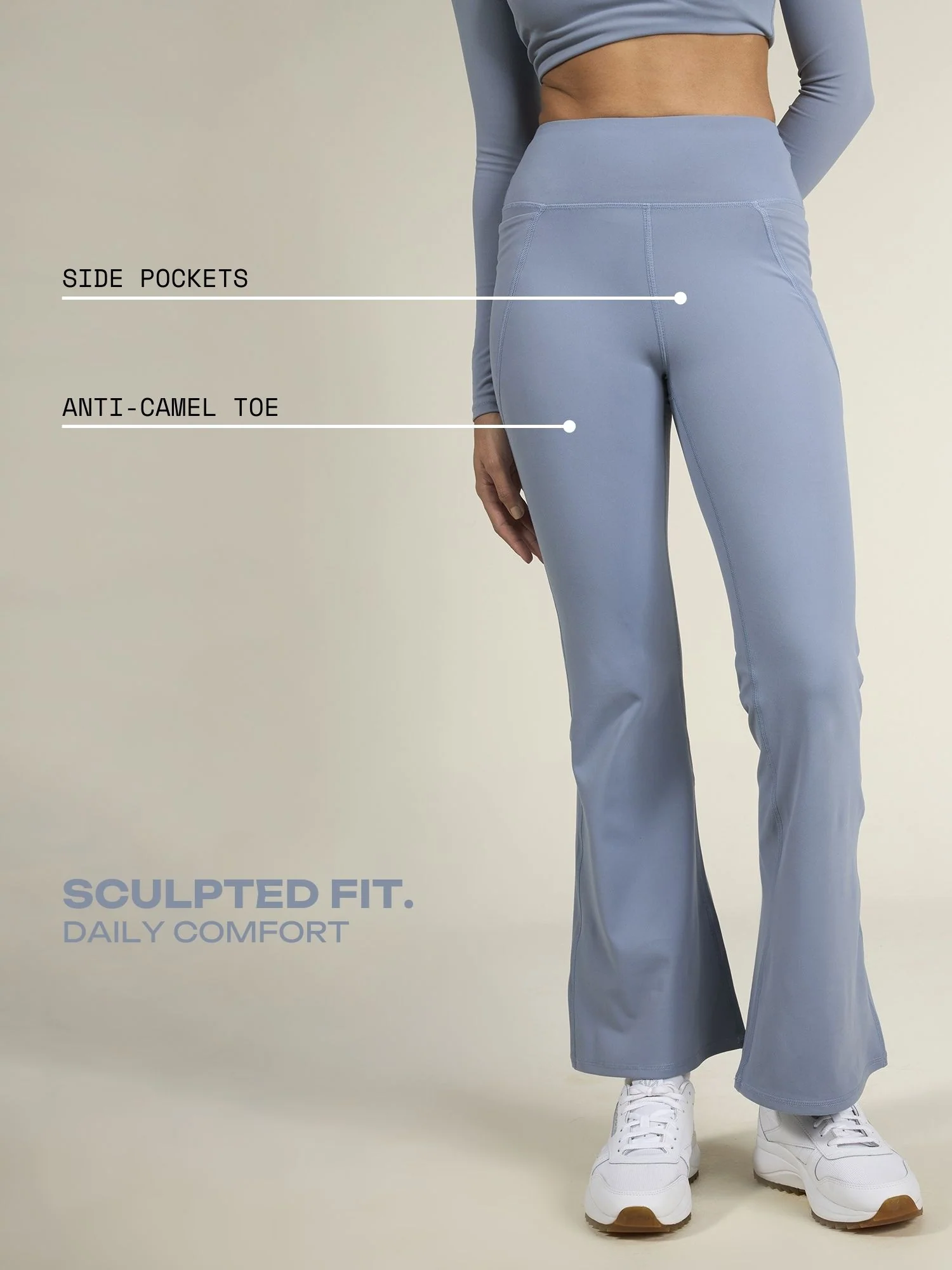 Storm Blue Sculpt Bootcut Leggings - Image 3