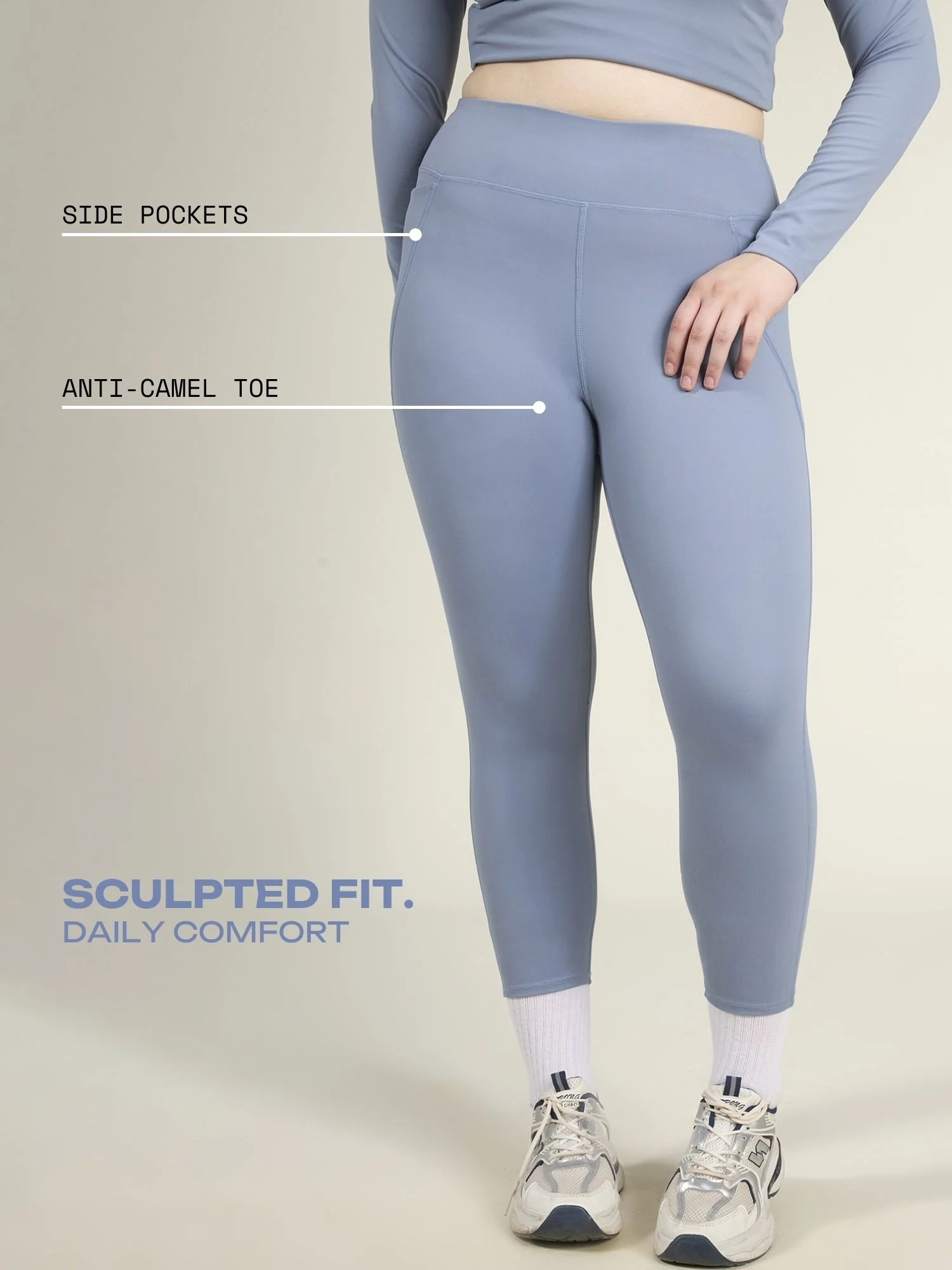 Storm Blue Sculpt Core Leggings - Image 3