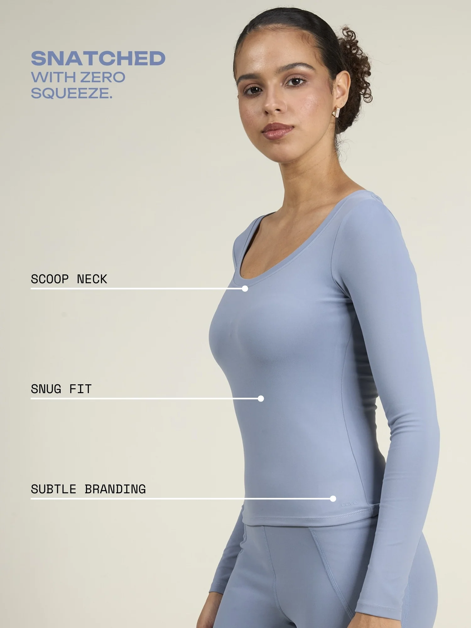 Storm Blue Sculpt Scoop Top - Image 3