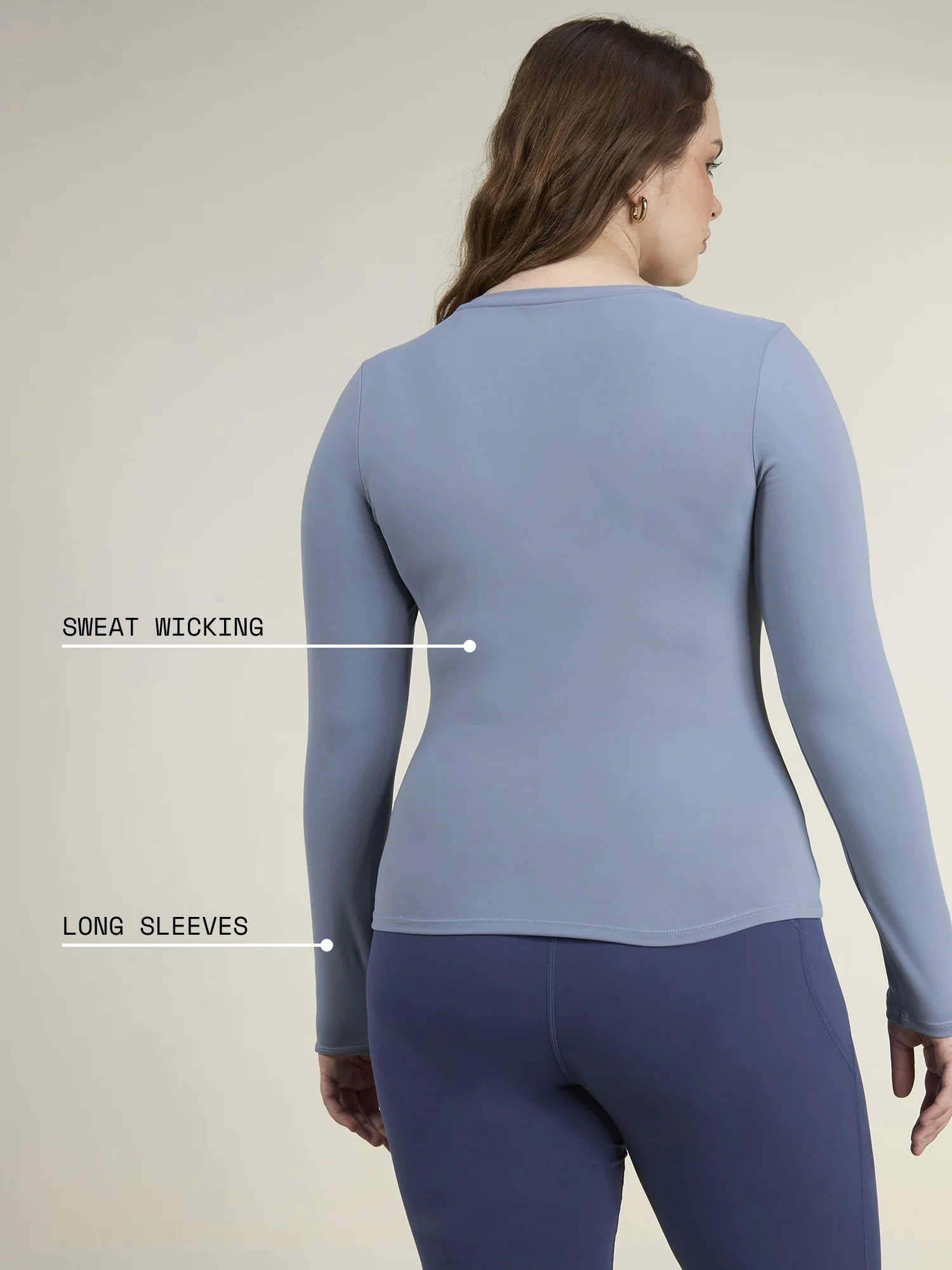 Storm Blue Sculpt V-Neck Top - Image 5