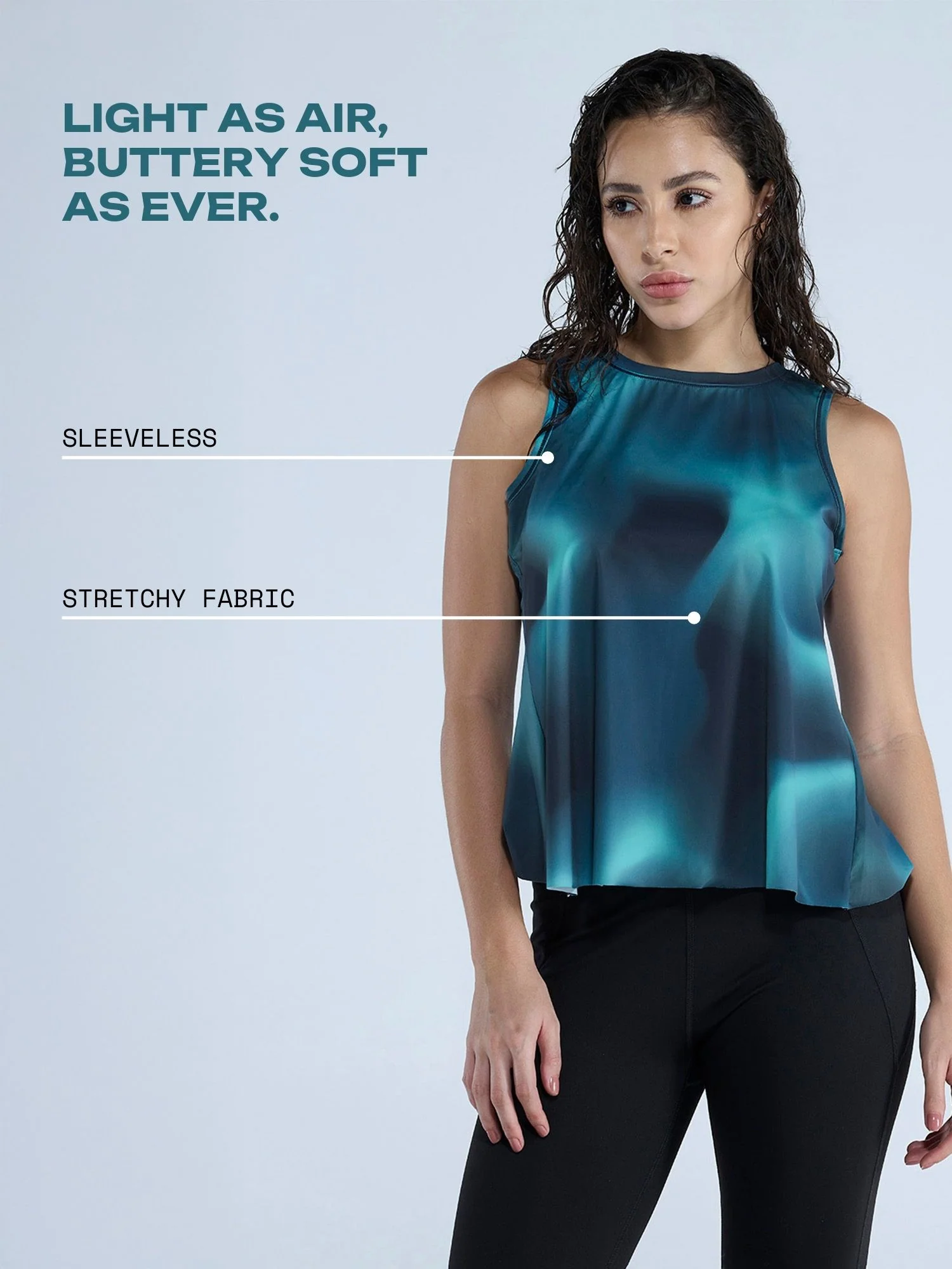 Teal Fluid Overlap Tank - Image 3