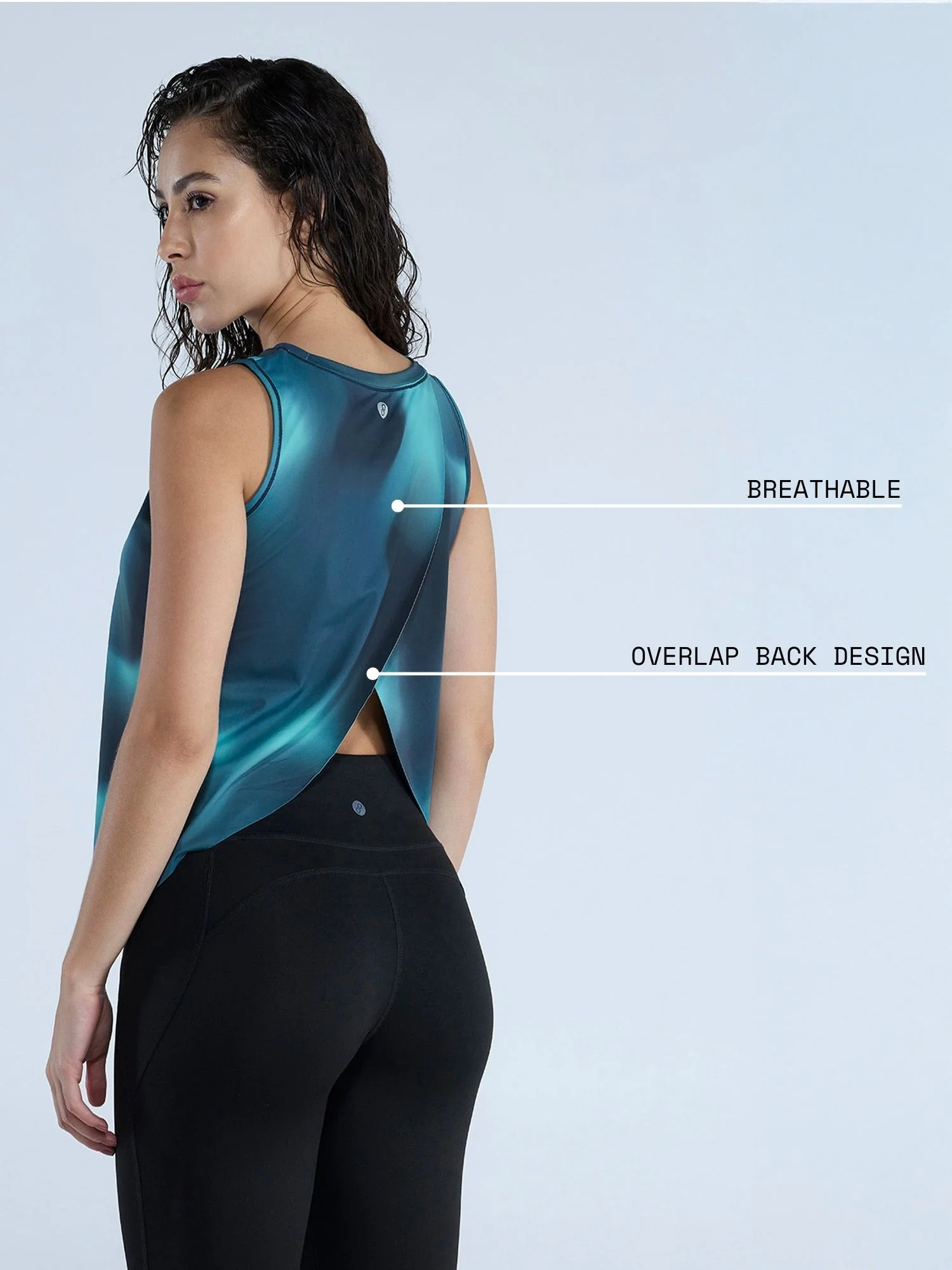 Teal Fluid Overlap Tank - Image 4