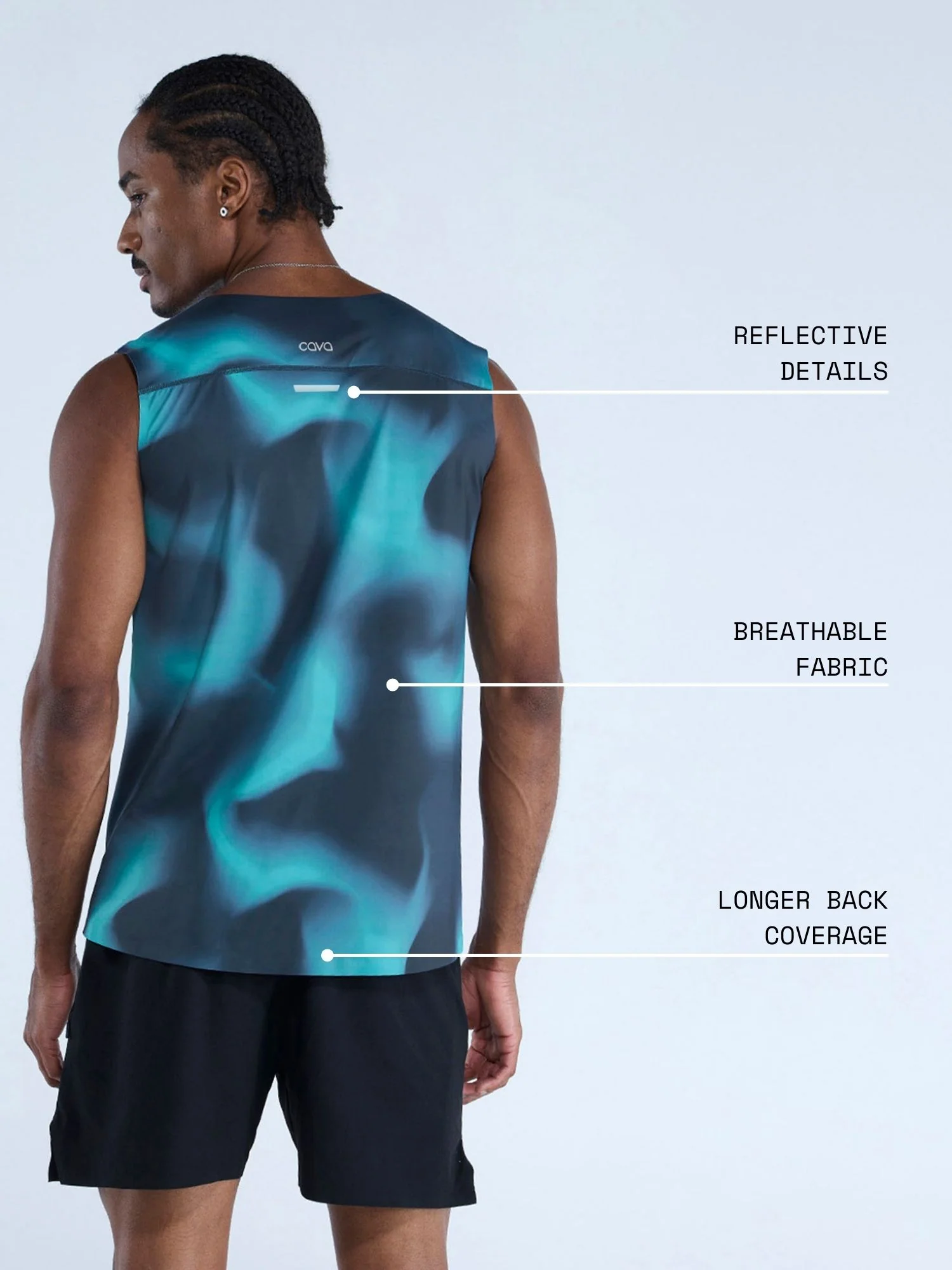 Teal Fluid Ozone Sleeveless Tank - Image 4