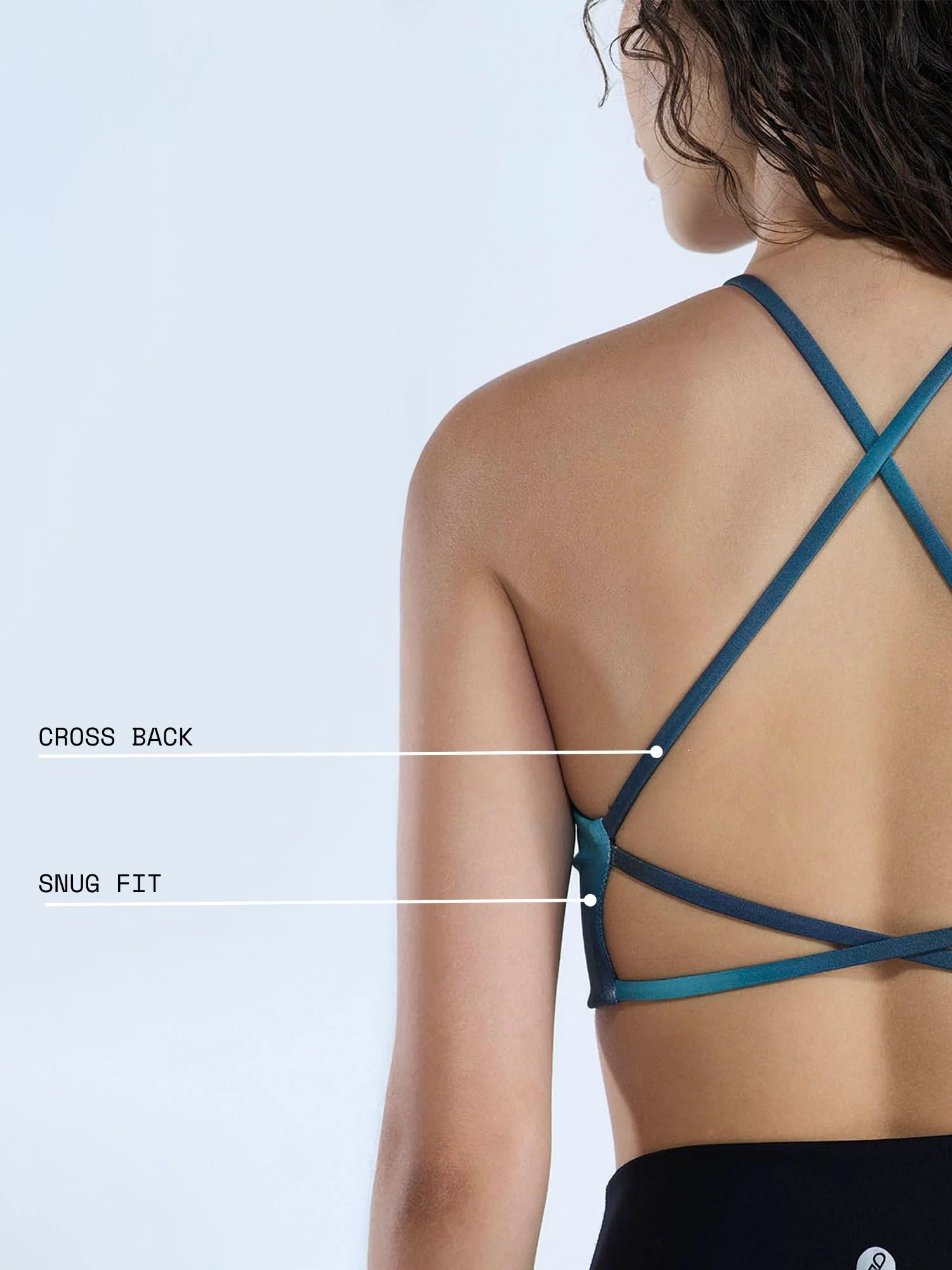 Teal Fluid Strap Back Sports Bra - Image 4