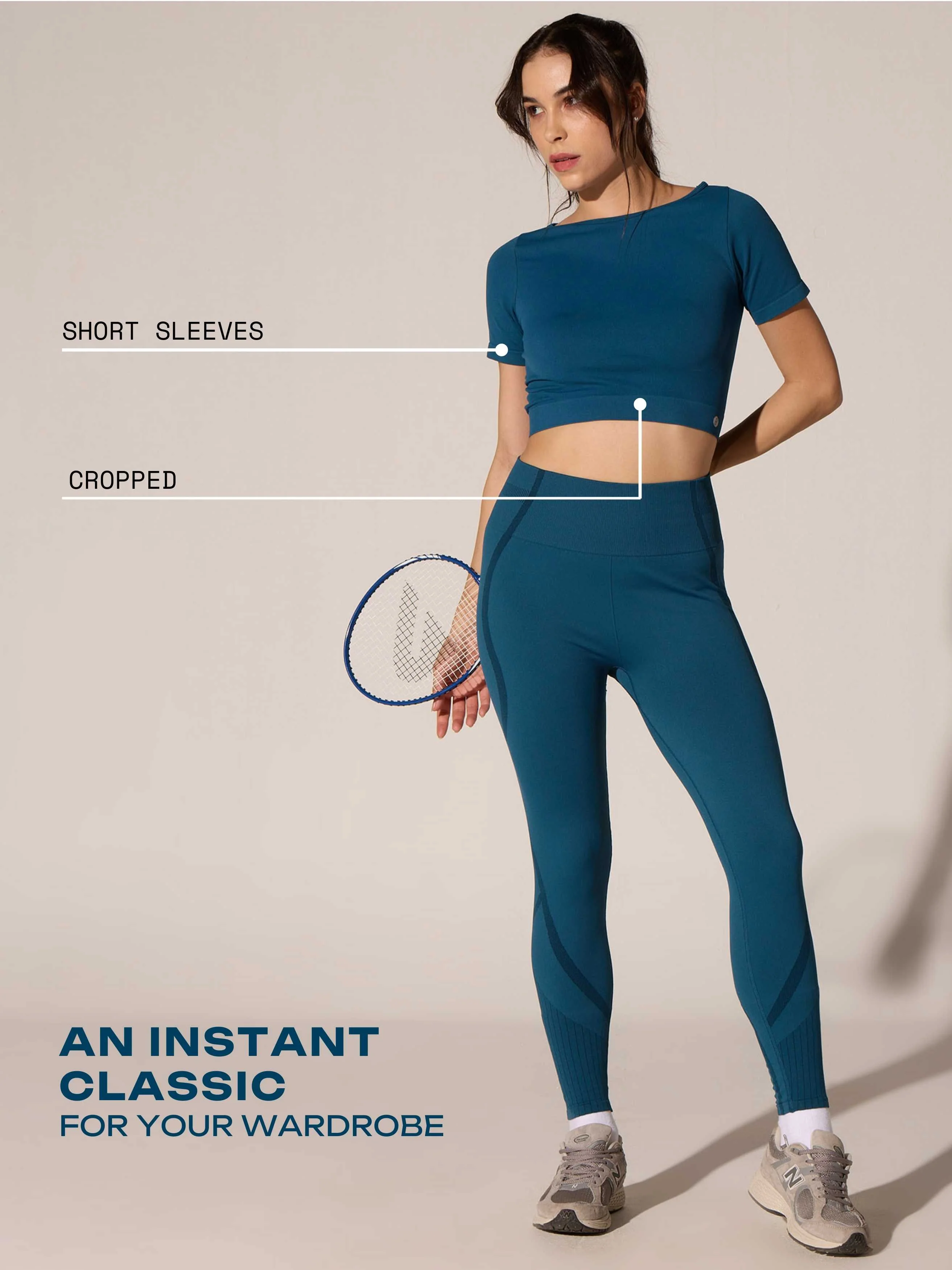 Teal Seamless Sculpt Tee - Image 5