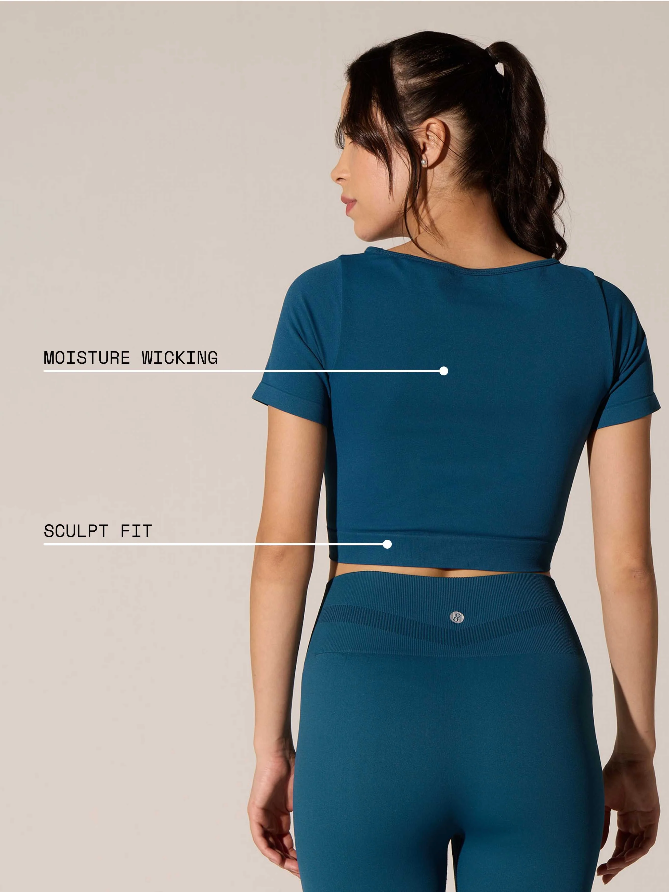 Teal Seamless Sculpt Tee - Image 6