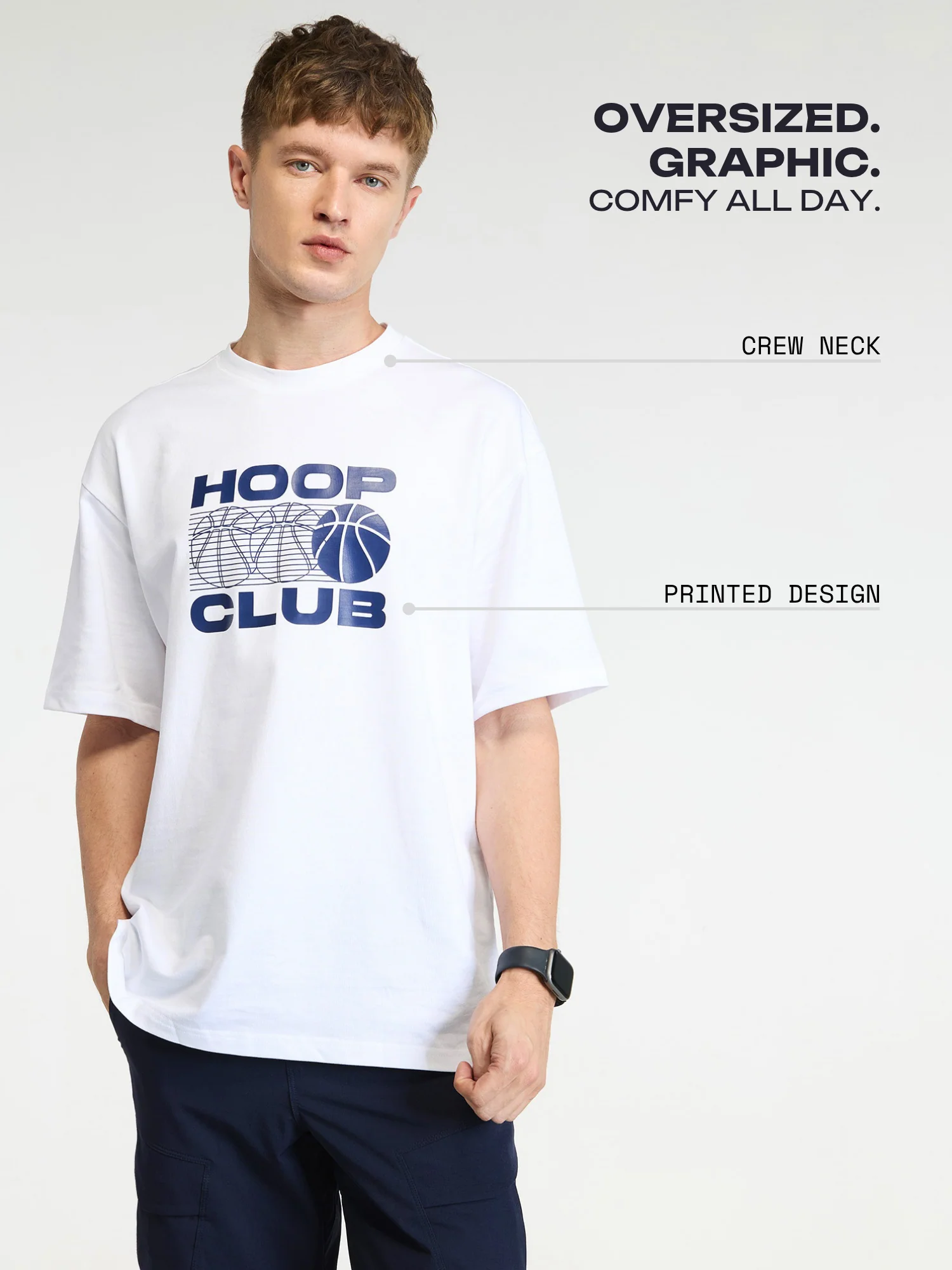 White Certified Hoopers Oversized Printed Tee - Men - Image 3