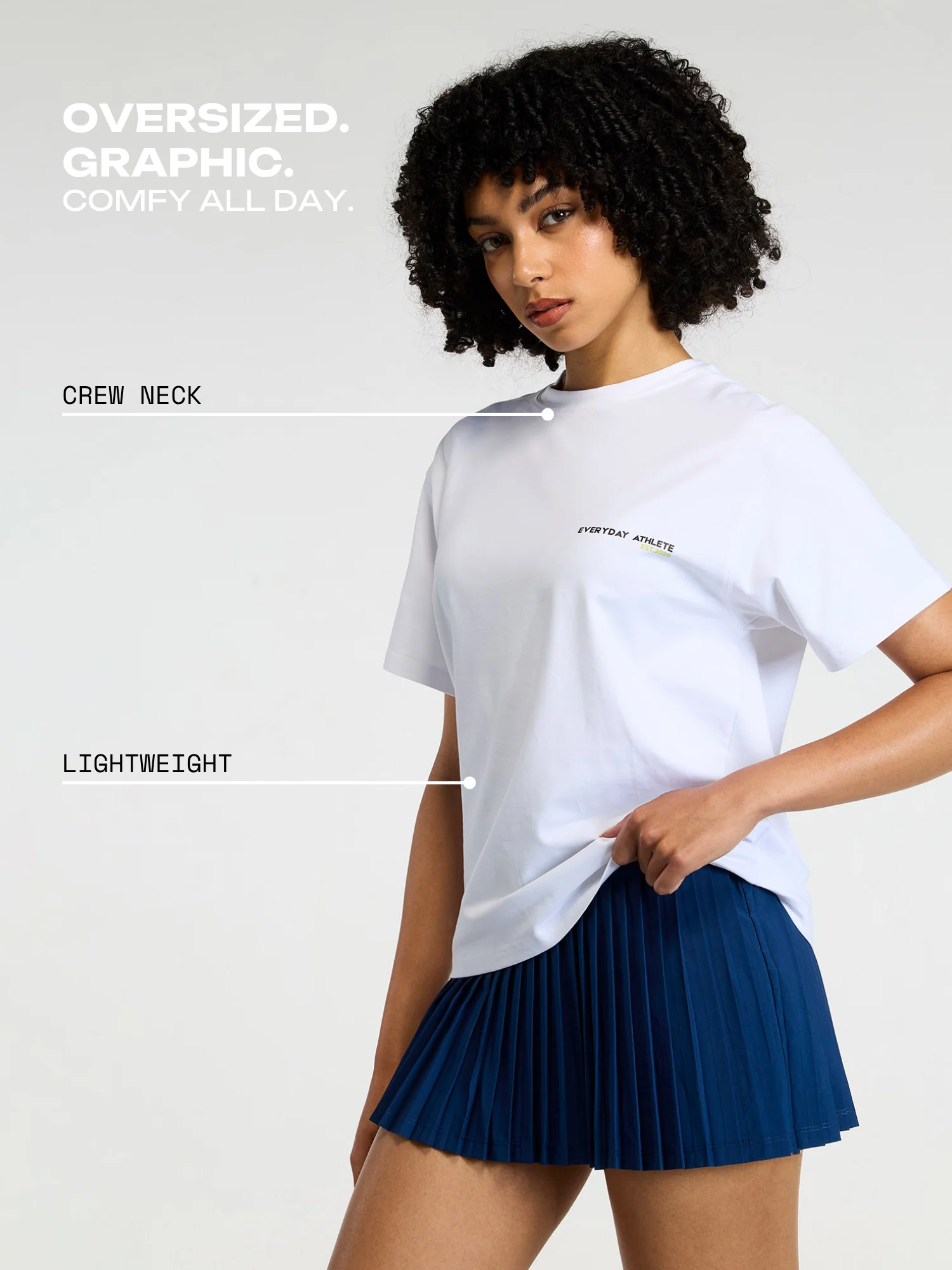 White Courtside Oversized Printed Tee - Women - Image 3