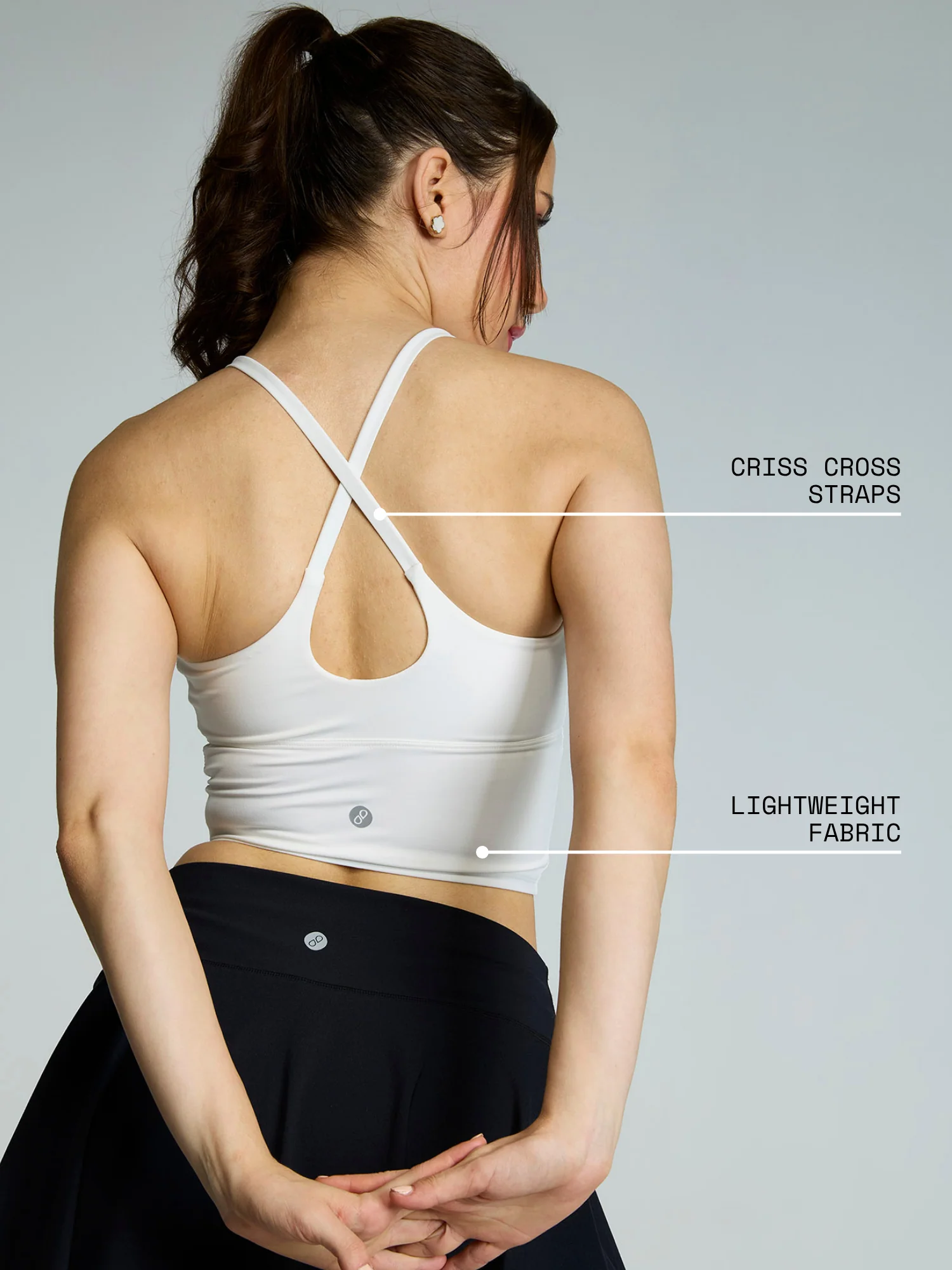 White Cross Back Sports Bra - Image 3