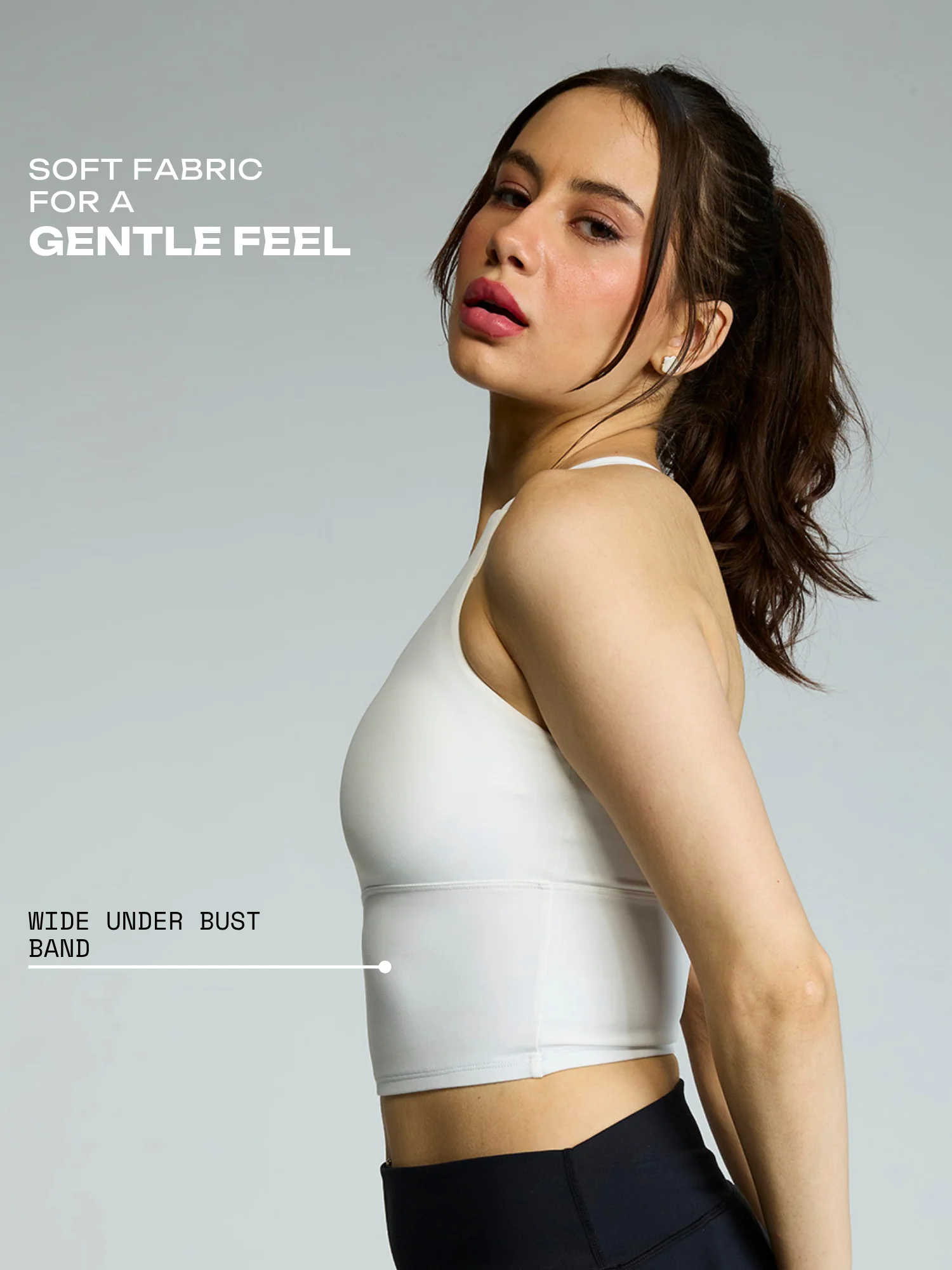 White Cross Back Sports Bra - Image 4