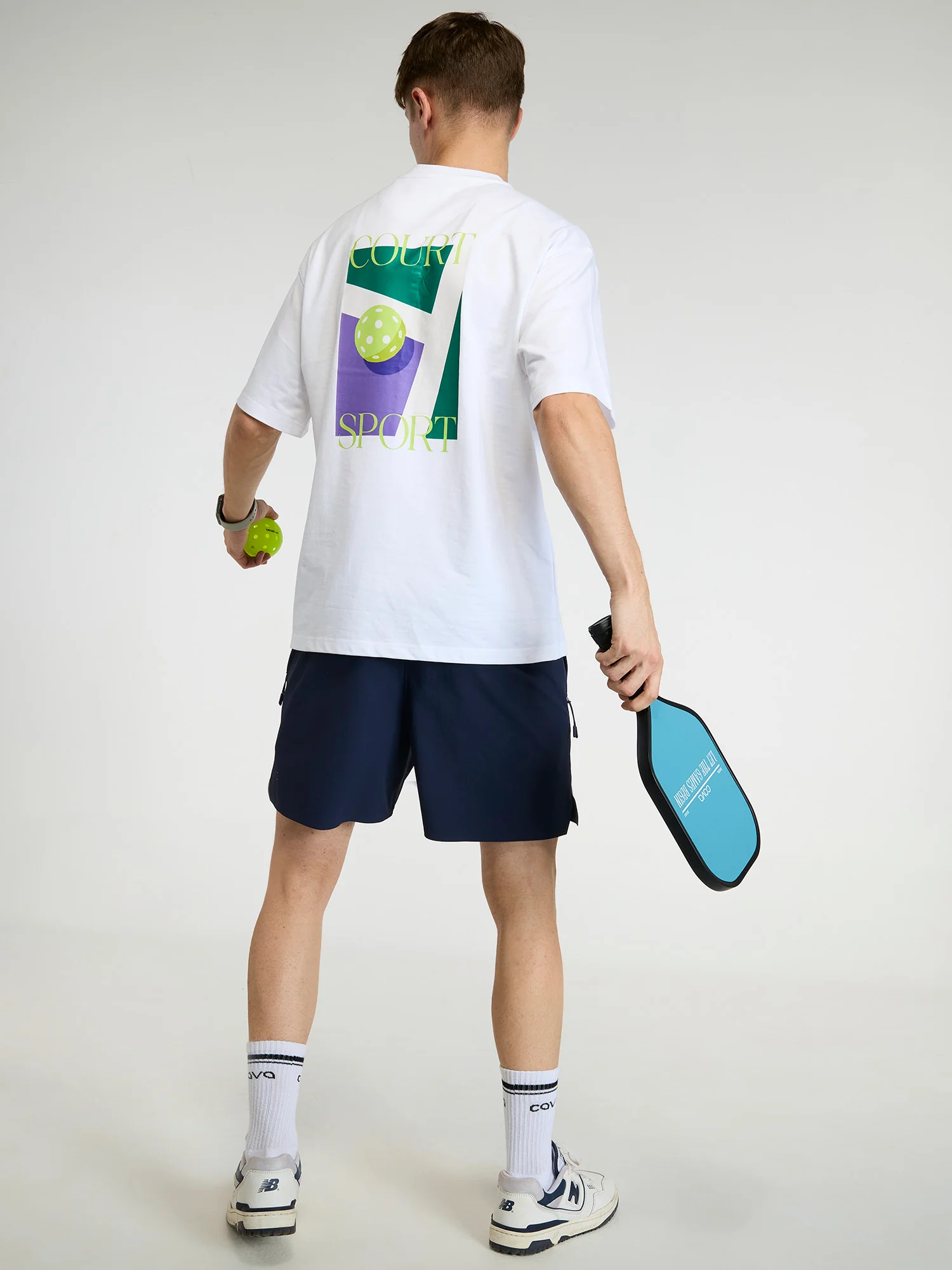 White Pickleball Oversized Printed Tee - Men - Image 2