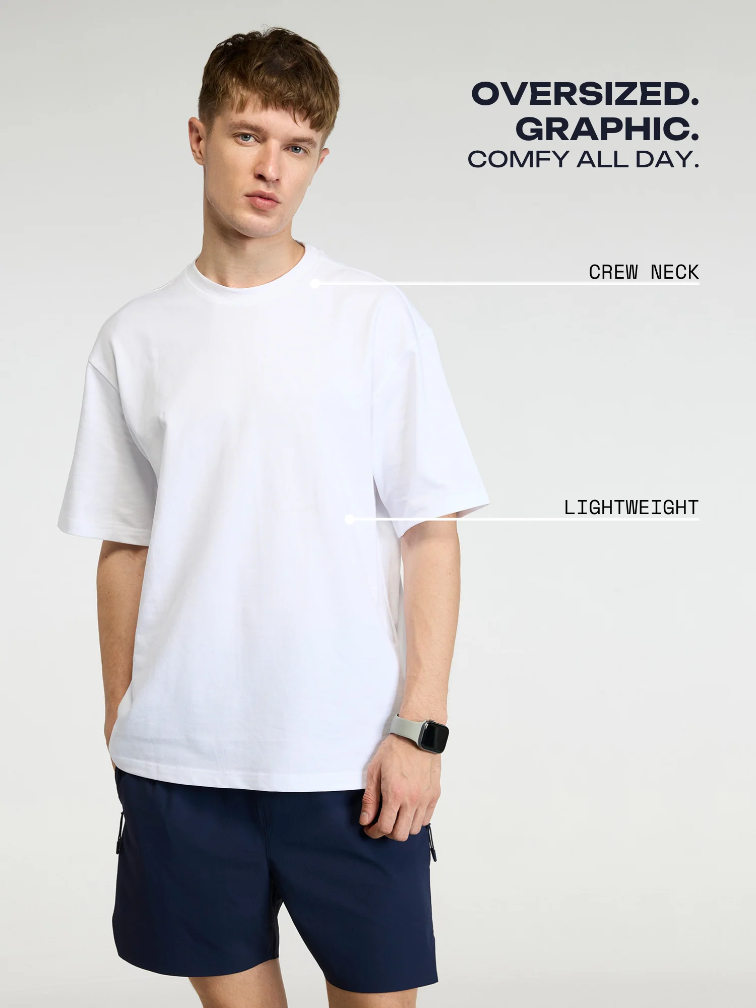 White Pickleball Oversized Printed Tee - Men - Image 3