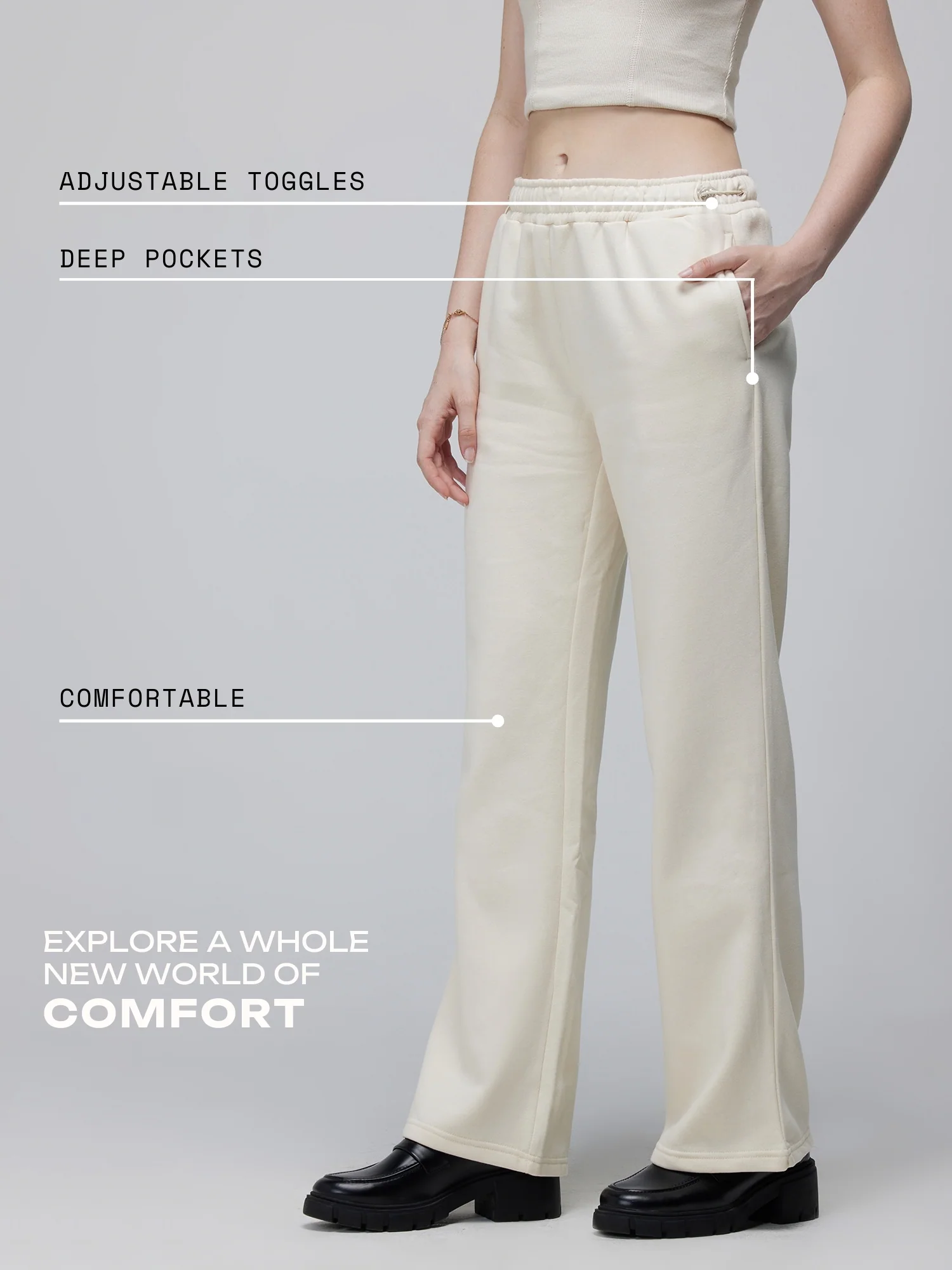 Ivory Relaxed Wide Leg Pants - Image 7