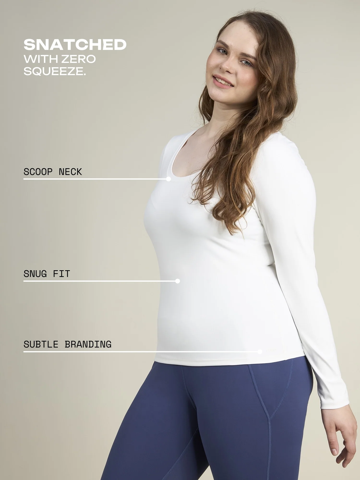 White Sculpt Scoop Top - Image 3