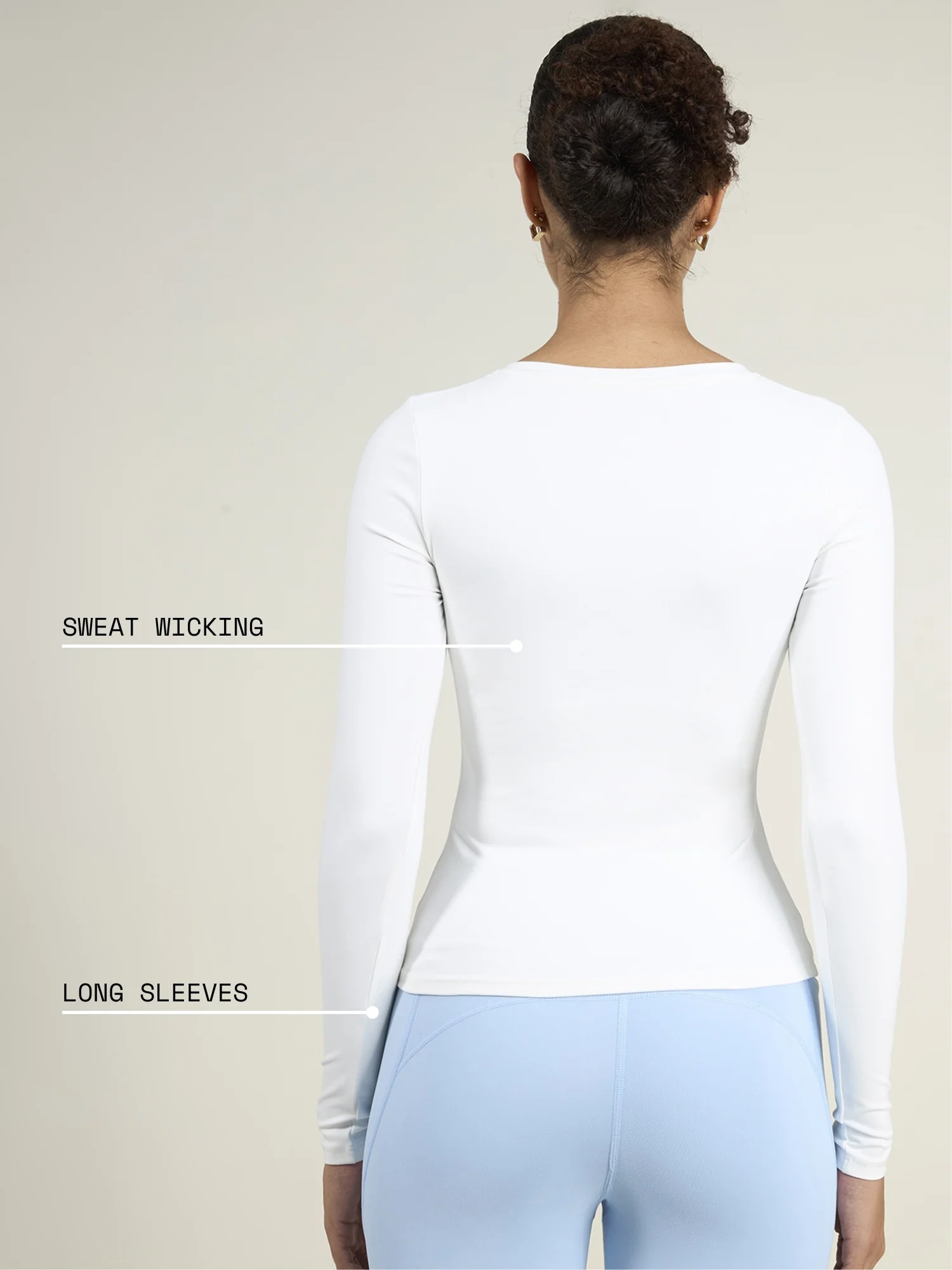 White Sculpt V-Neck Top - Image 4