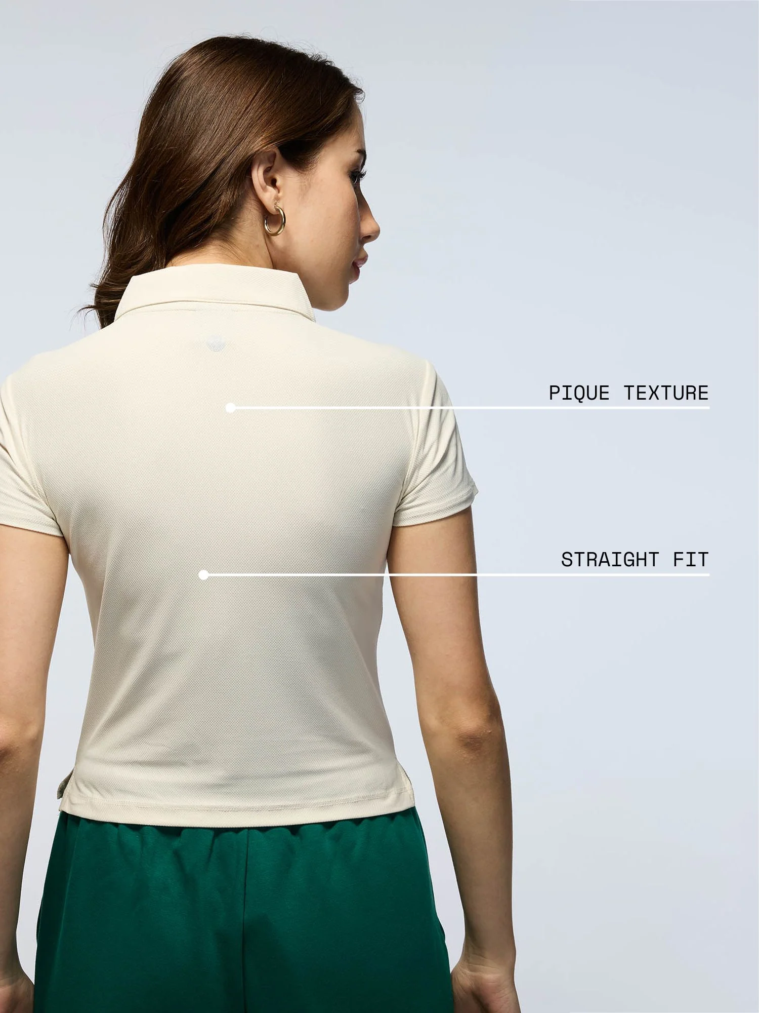 White Techpique Cropped Polo - Image 4