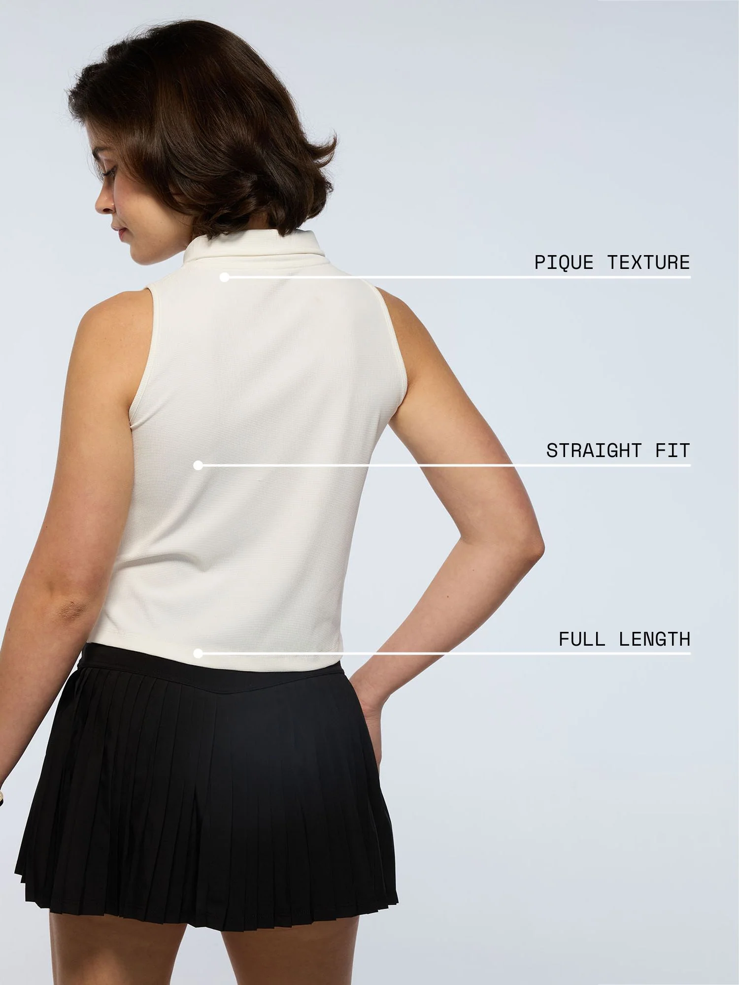 White Techpique Sleeveless Polo - Image 4