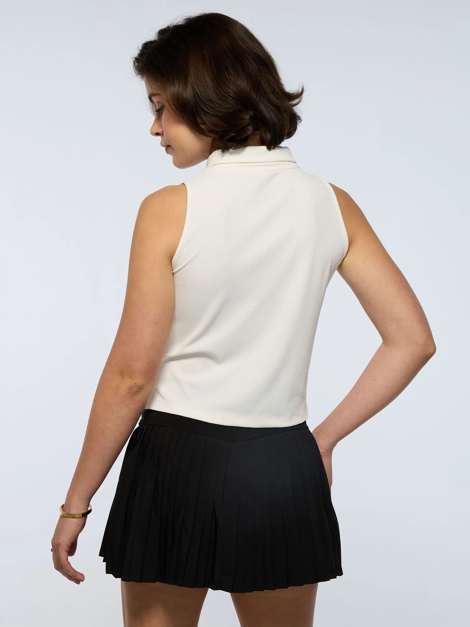 White Techpique Sleeveless Polo - Image 7