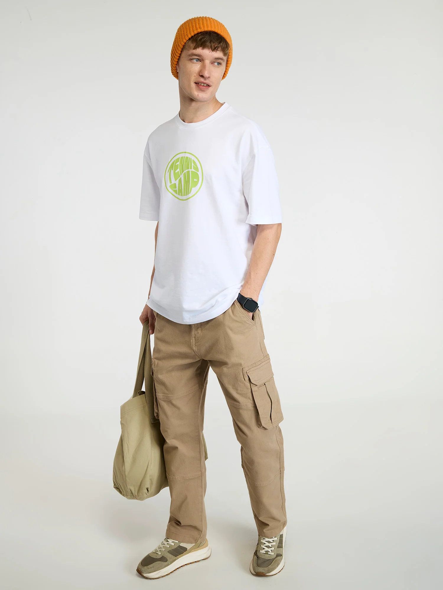 White Tenniscore Oversized Printed Tee - Men - Image 2