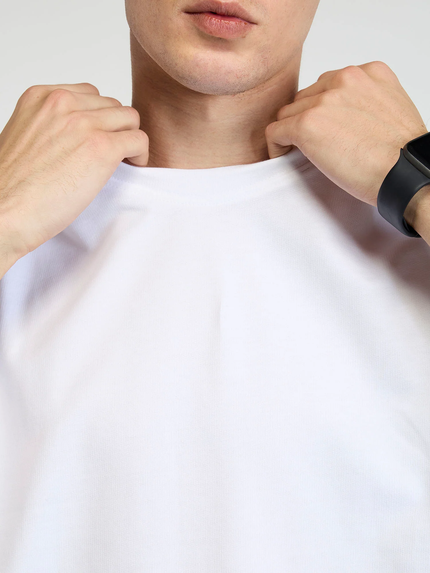 White Trackline Oversized Printed Tee - Men - Image 6