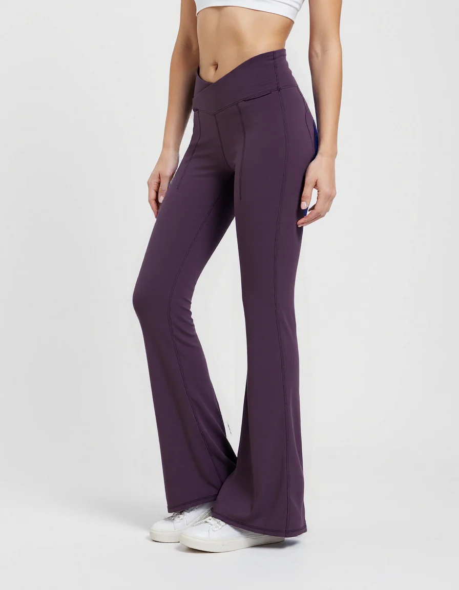 Wine Extra Tall Hourglass Flared Leggings - Image 7