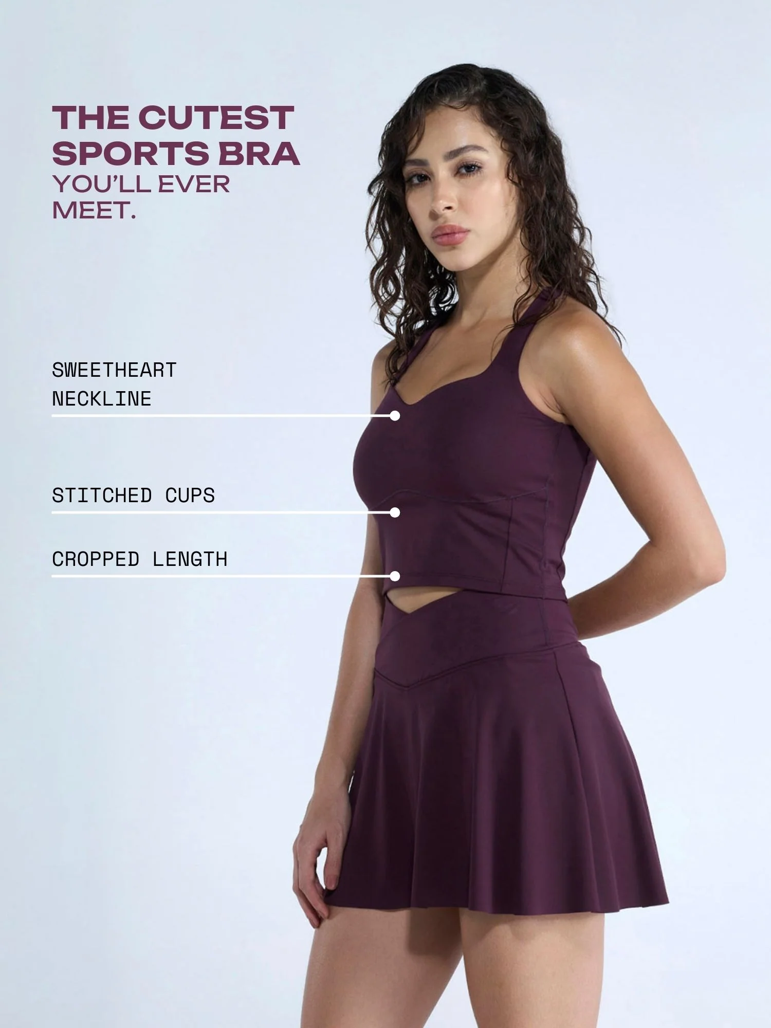 Wine Heartline Sports Bra - Image 3