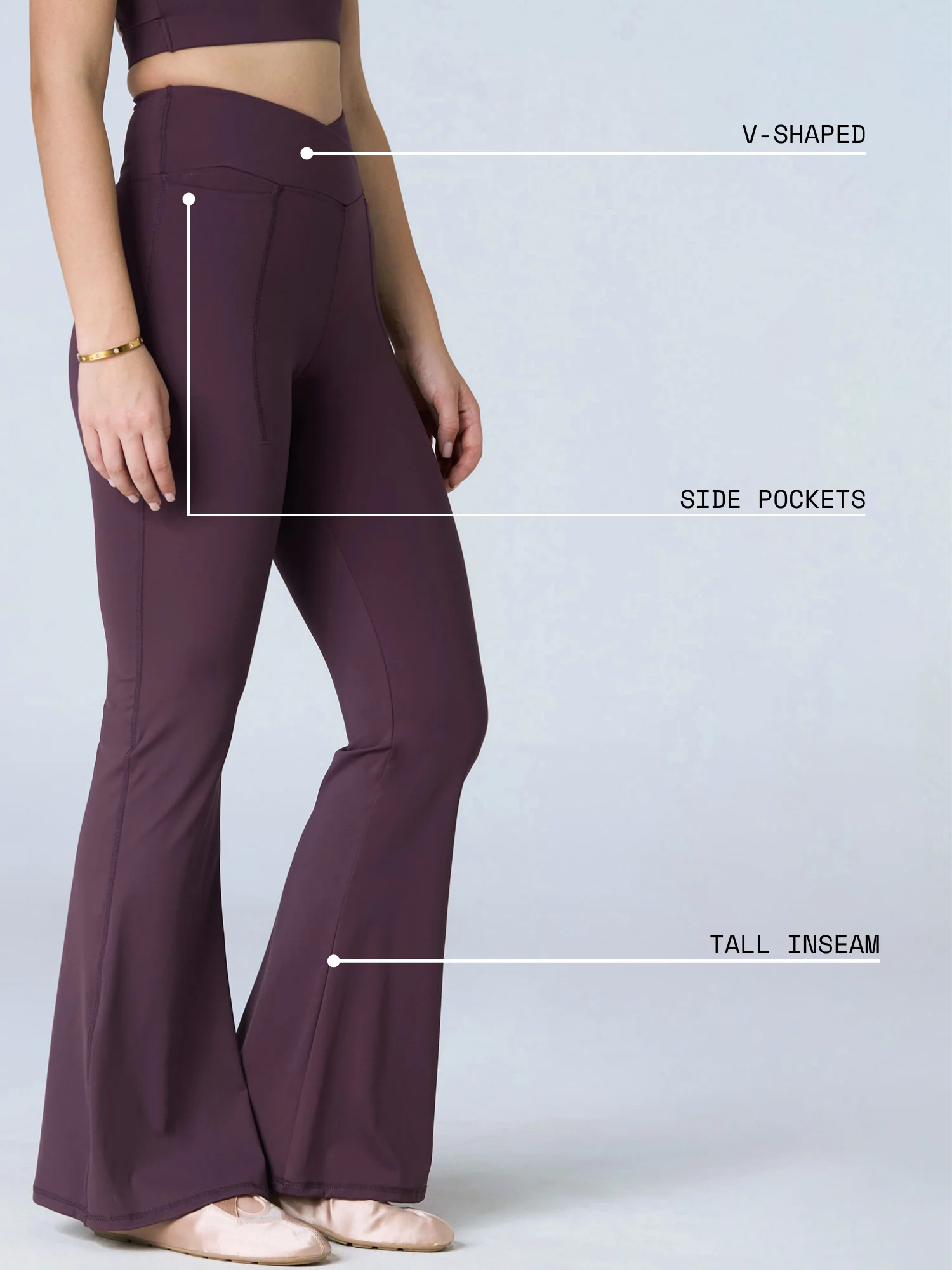 Wine Hourglass Flared Leggings - Image 13