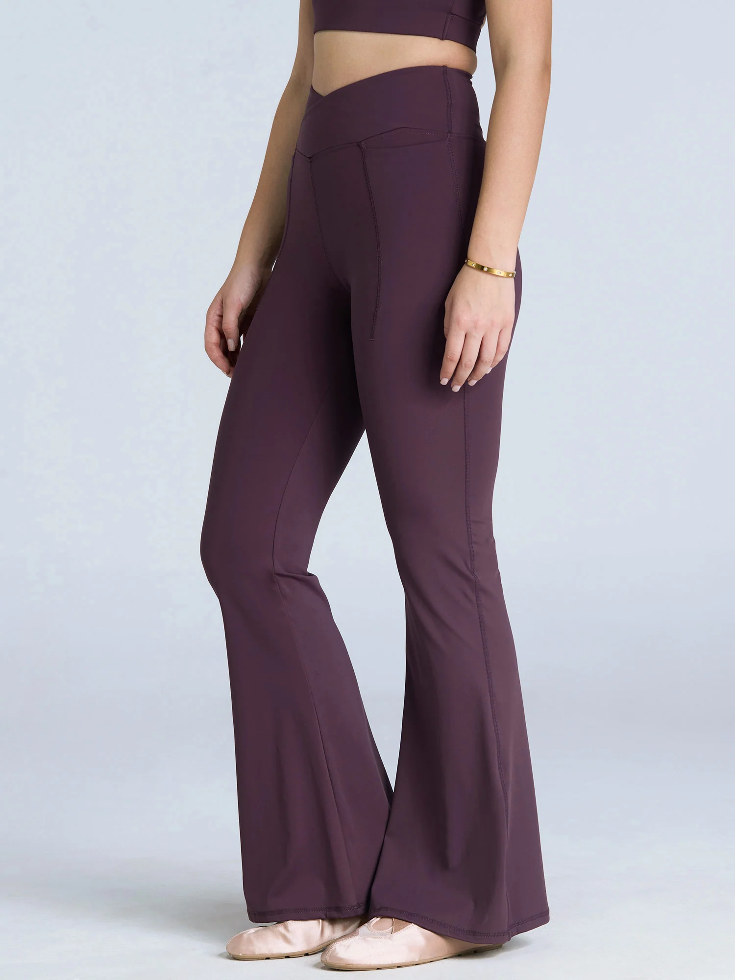 Wine Hourglass Flared Leggings - Image 18