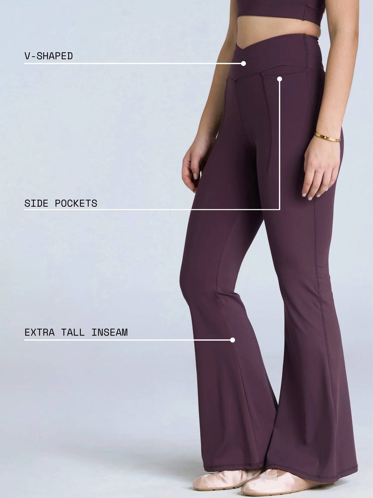 Wine Hourglass Flared Leggings - Image 24