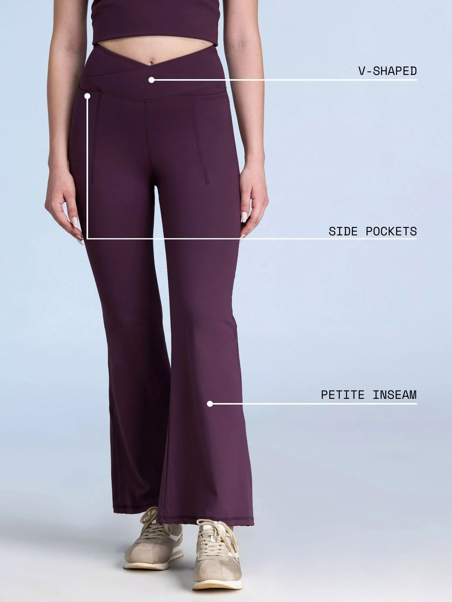 Wine Hourglass Flared Leggings - Image 4