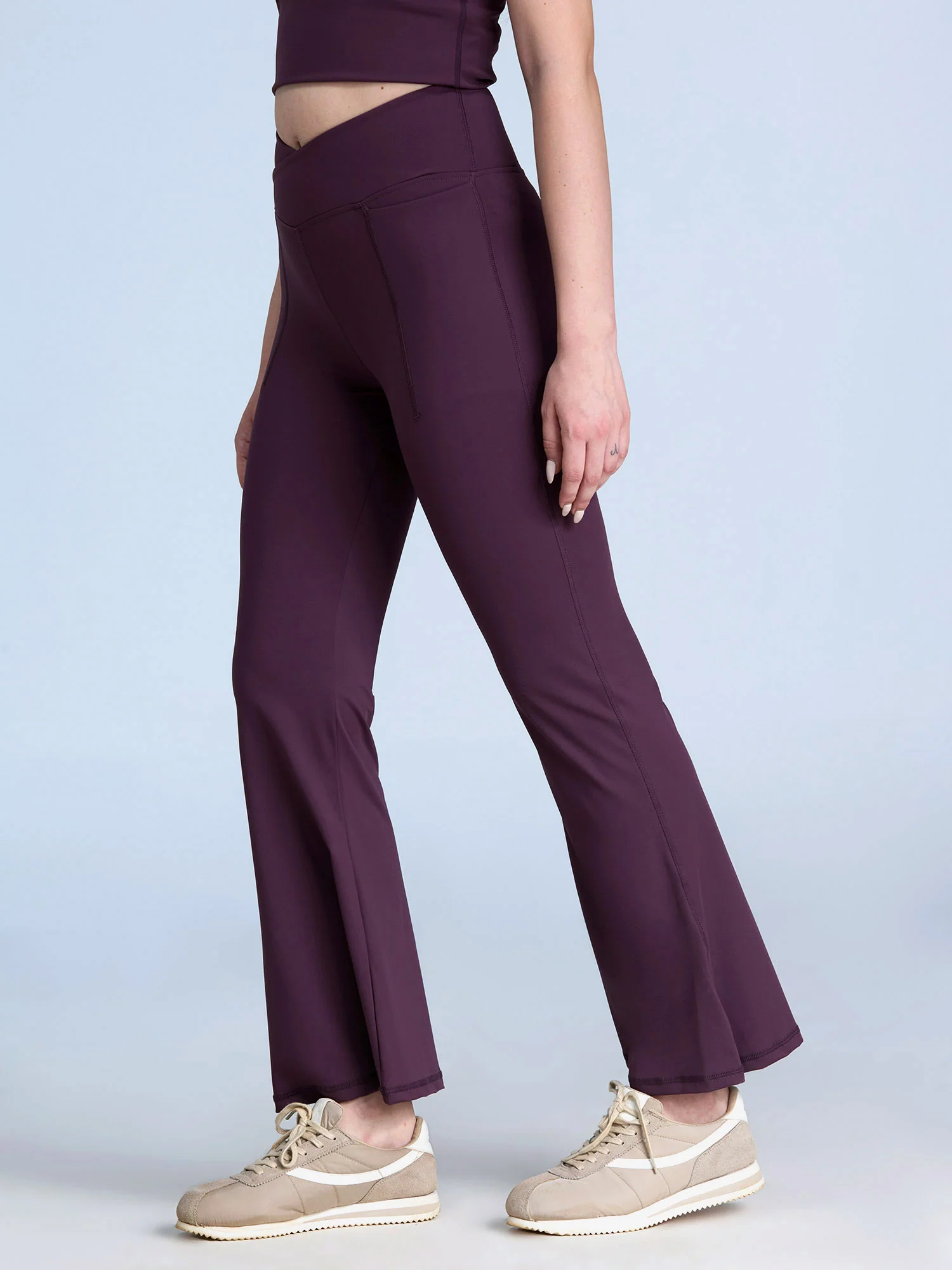 Wine Hourglass Flared Leggings - Image 6