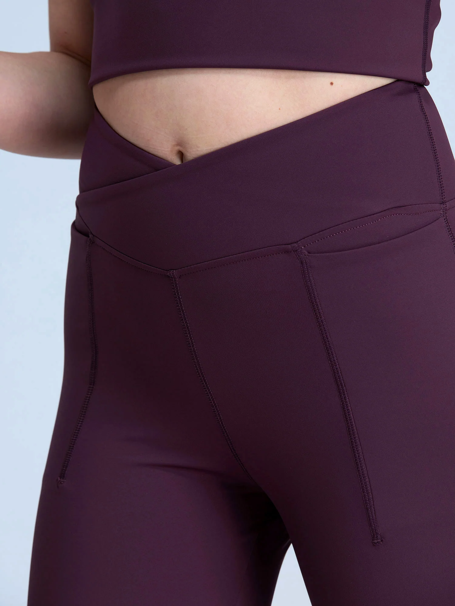 Wine Hourglass Flared Leggings - Image 7