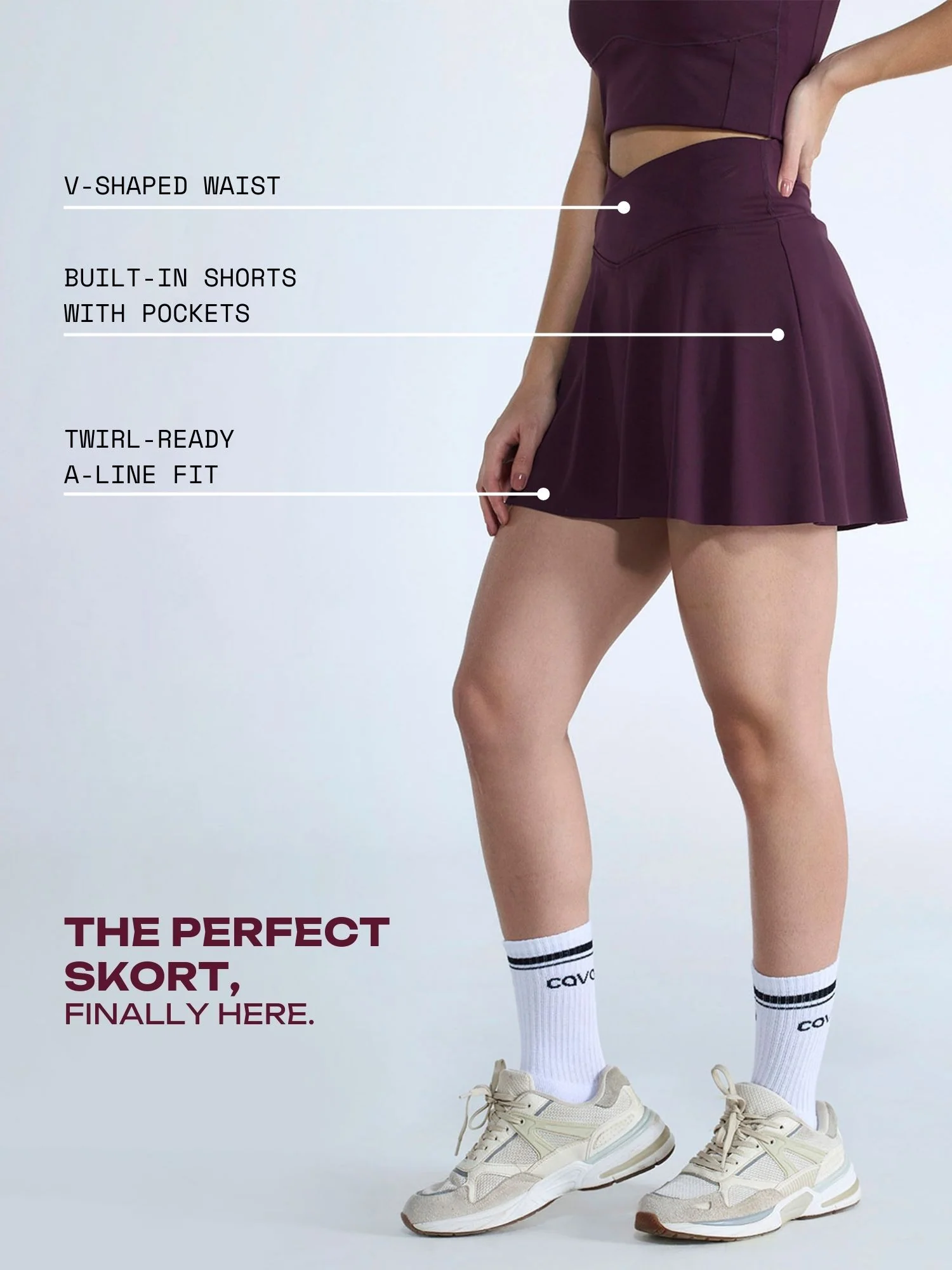 Wine Hourglass Swirl Skorts - Image 3