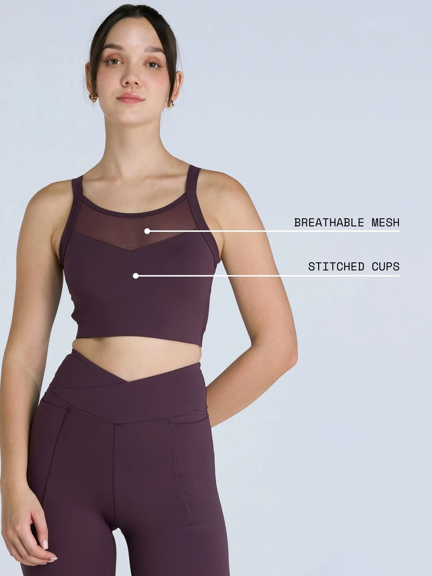 Wine Hyper Mesh Sports Bra - Image 4