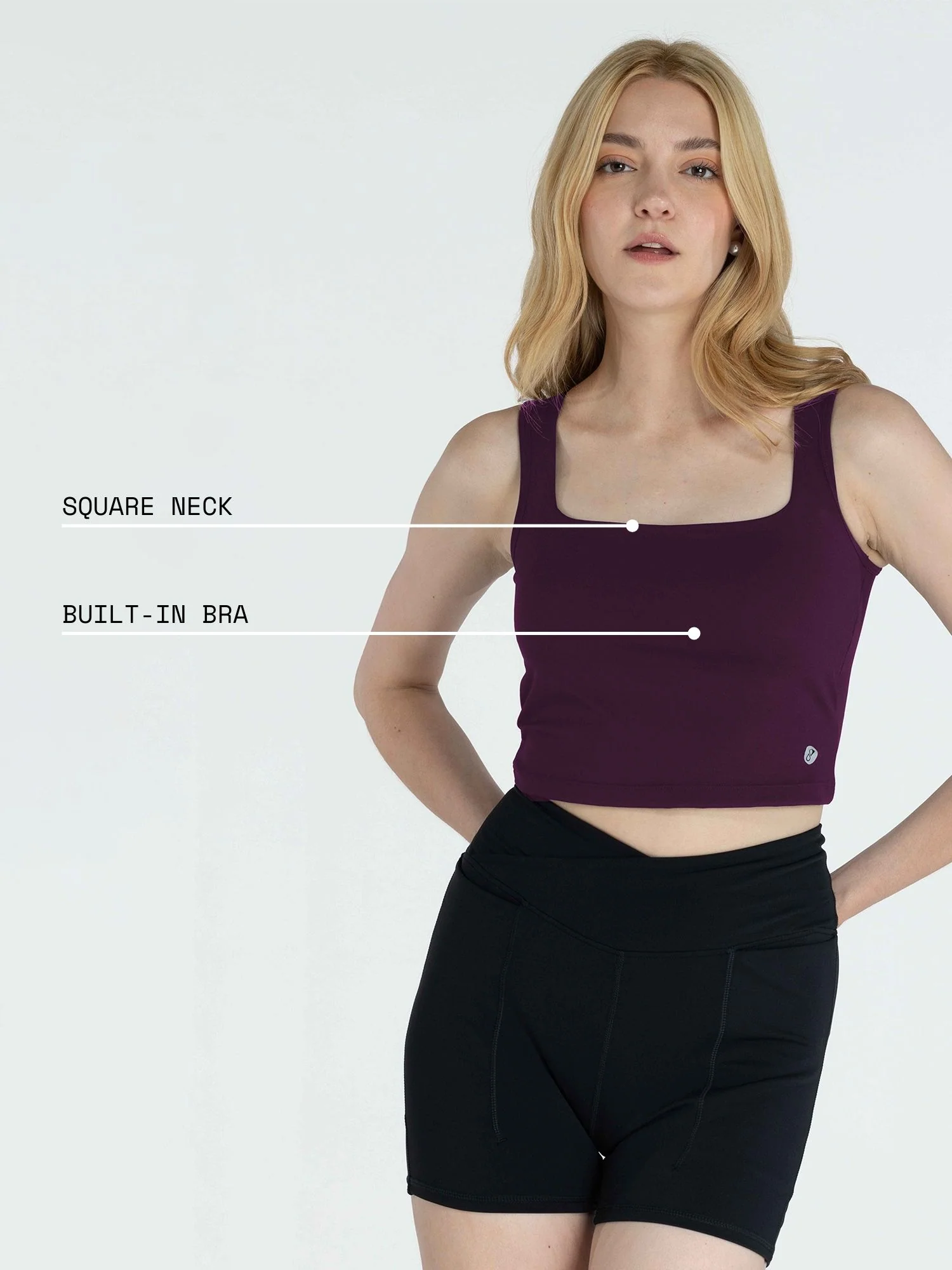 Wine Striped Back Crop Tank - Image 4