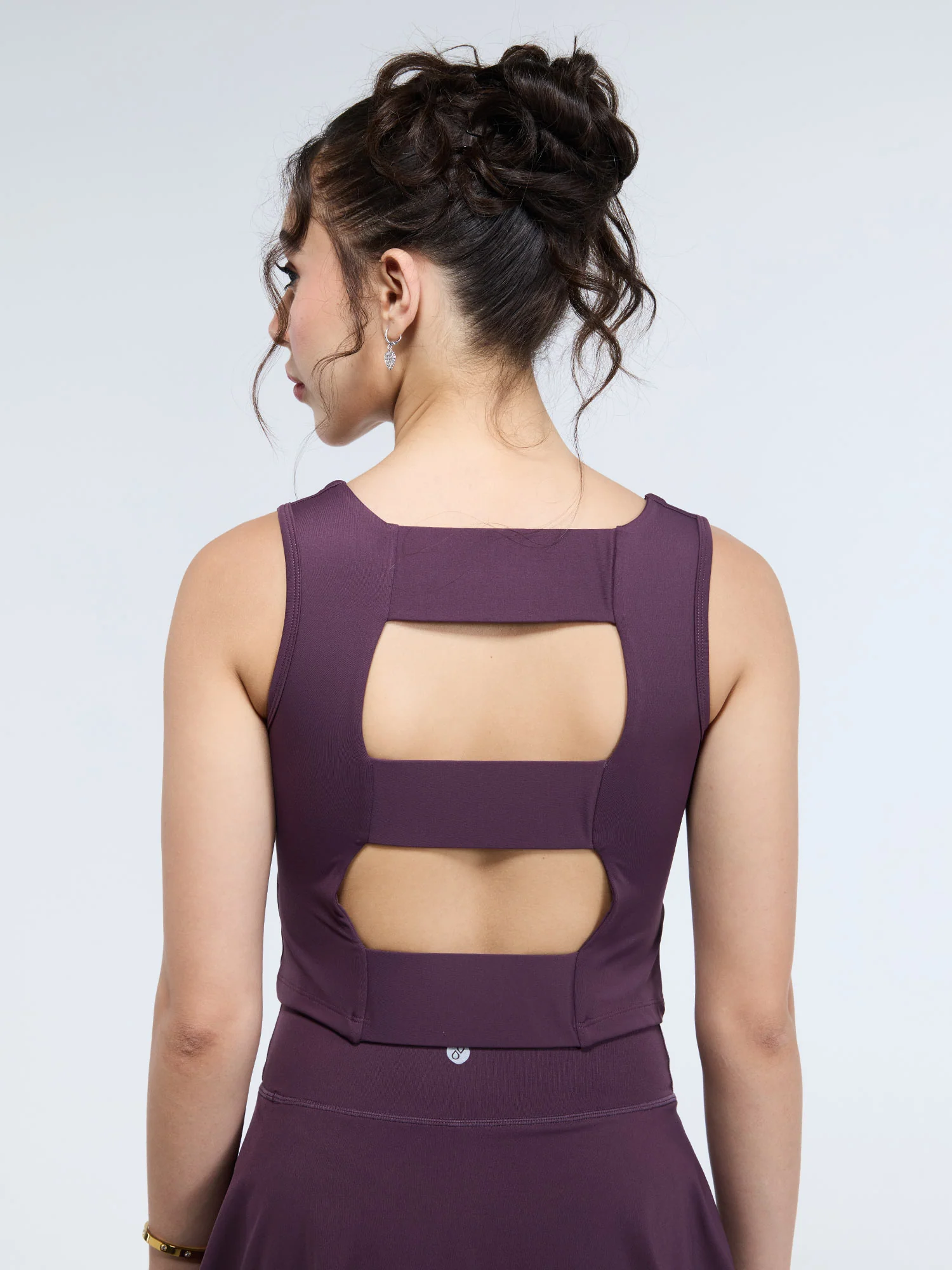 Wine Striped Back Crop Tank - Image 5