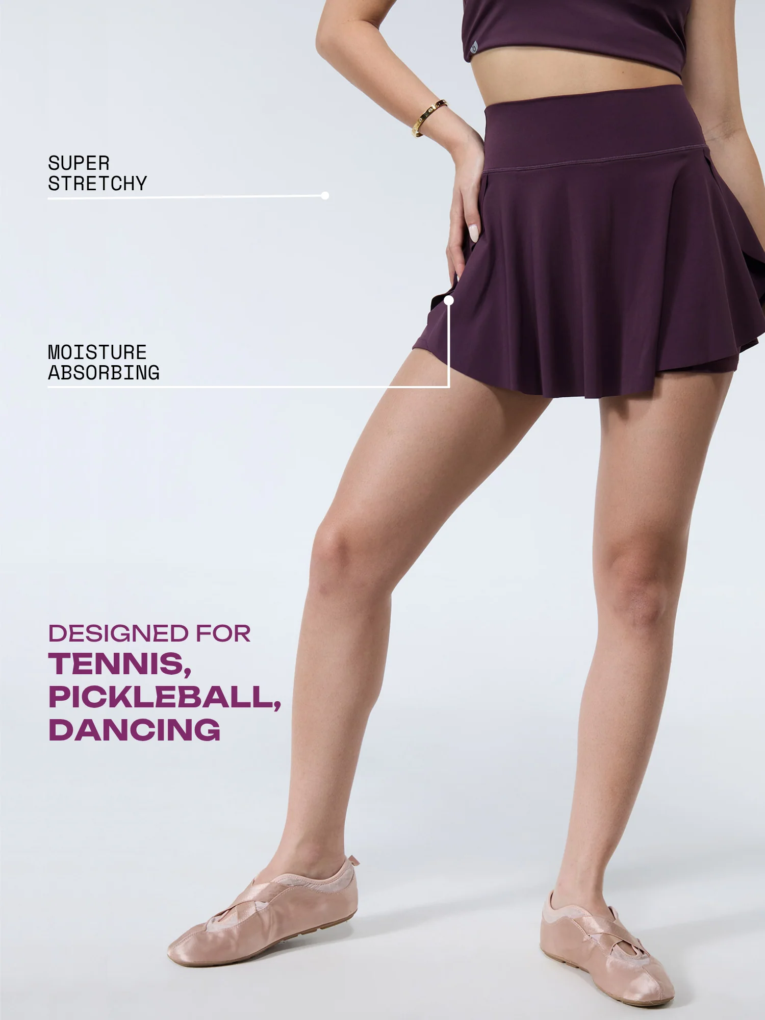 Wine Swirl Tennis Skorts - Image 3