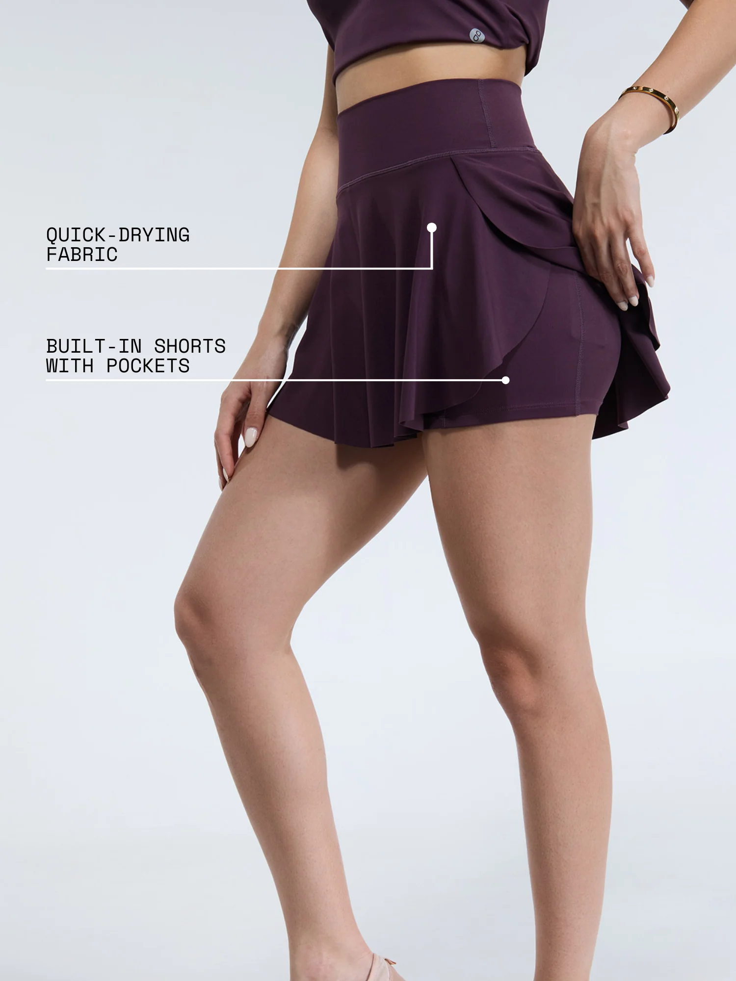Wine Swirl Tennis Skorts - Image 4