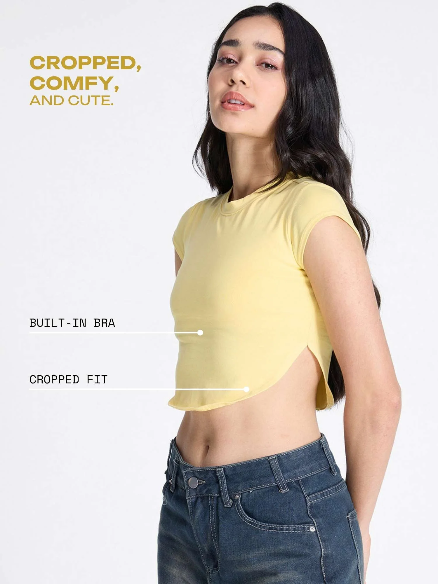 Yellow Cotton Baby Tee - Image 3