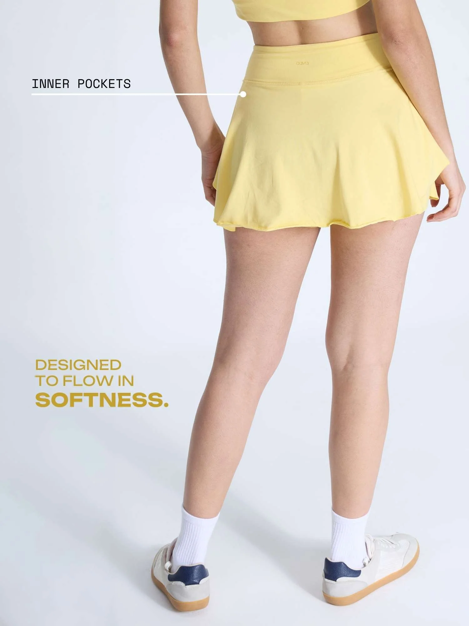 Yellow Cotton Twirl Skorts - Image 3