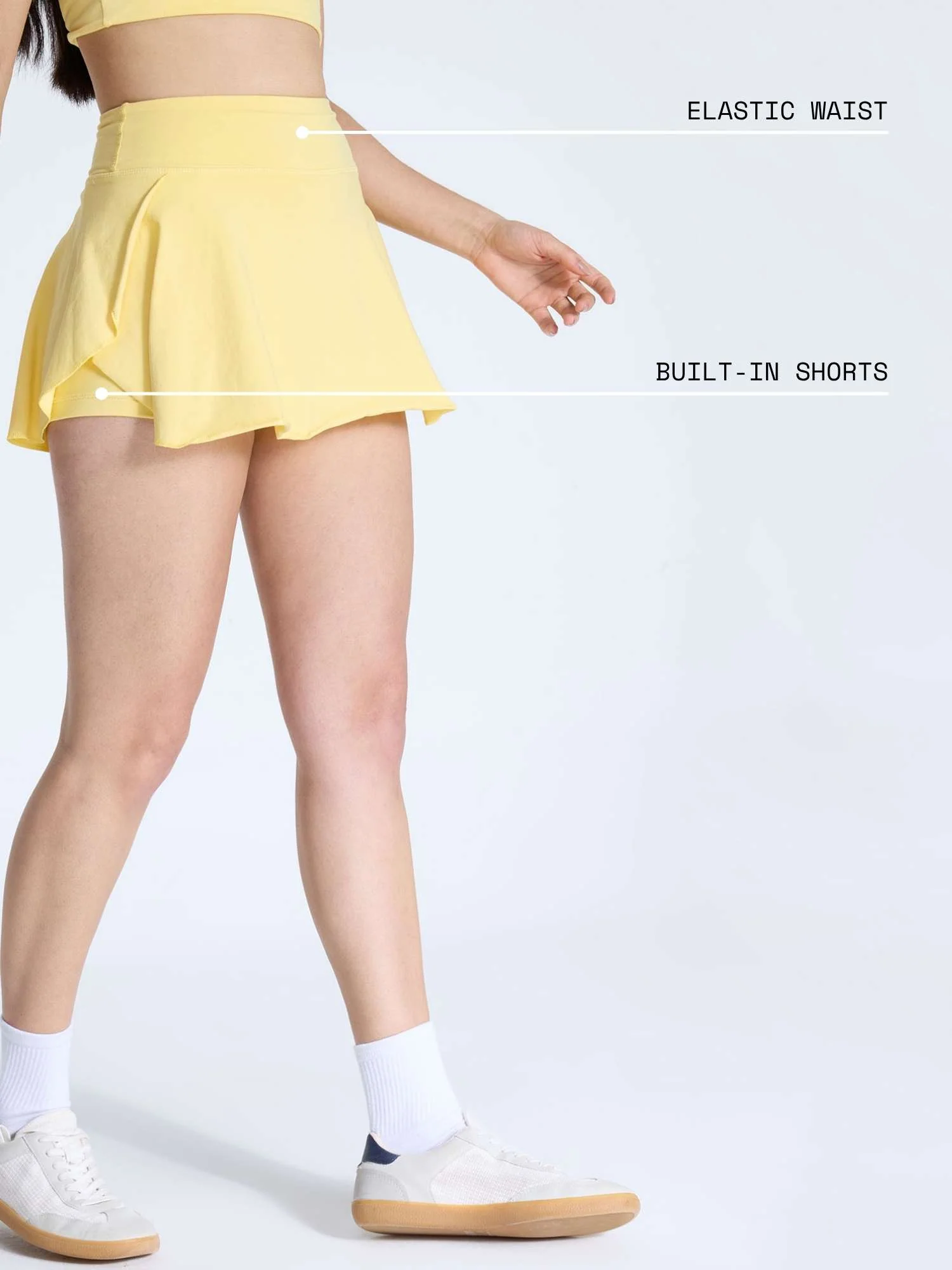 Yellow Cotton Twirl Skorts - Image 4