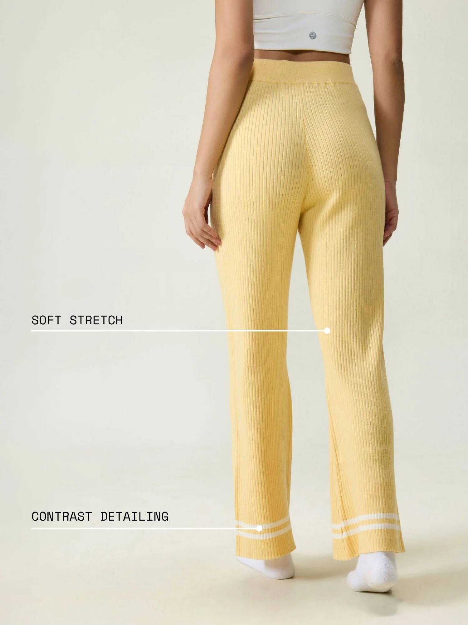 Yellow Rib-knit Trousers - Image 4